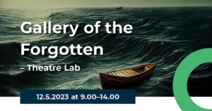 A wooden boat sailing in the gloomy deep sea